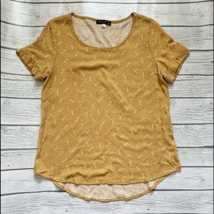 Final Touch golden yellow top with print-medium